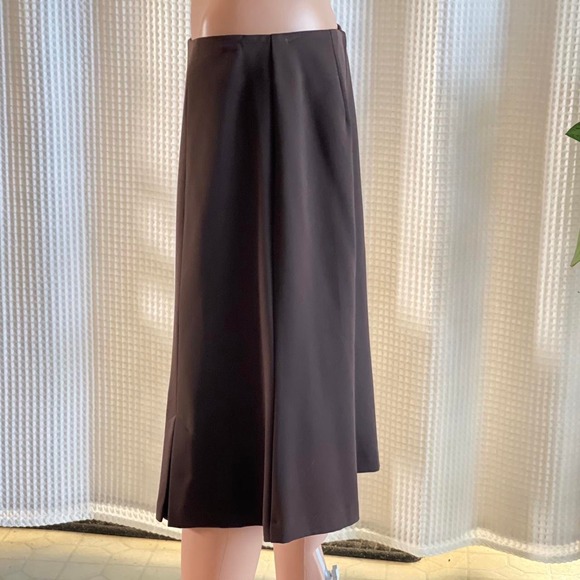 Vintage 90s R•Q•T• Brown Paneled Midi Skirt Office Wear Dark Academia Size 10 - Picture 5 of 8